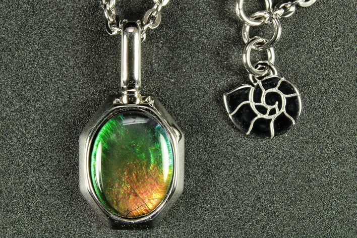 Stunning Ammolite Oval Pendant - Sterling Silver #271767